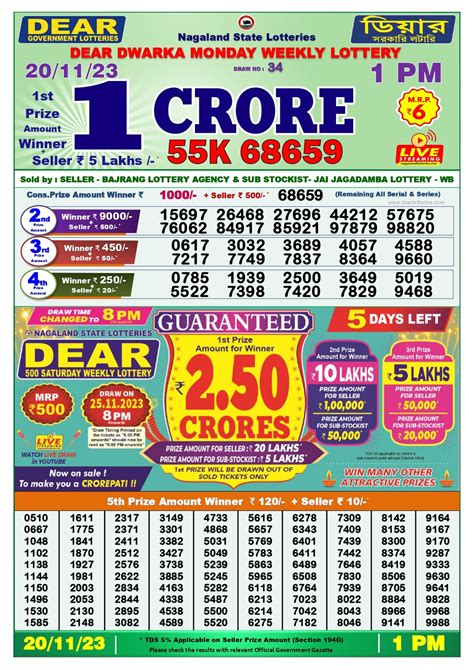 lottery sambad 20|Dear Lottery Result Today 1 PM 6 PM 8 PM(22.